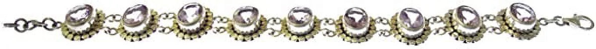 Unique Designer Sterling Beautifully 7.5” Silver Gemstone Length Gypsy Handcrafted 925 for Amethyst Inch / Genuine Tribal Ethnic Fashion Purple 8” Bracelet Women Adjustable to