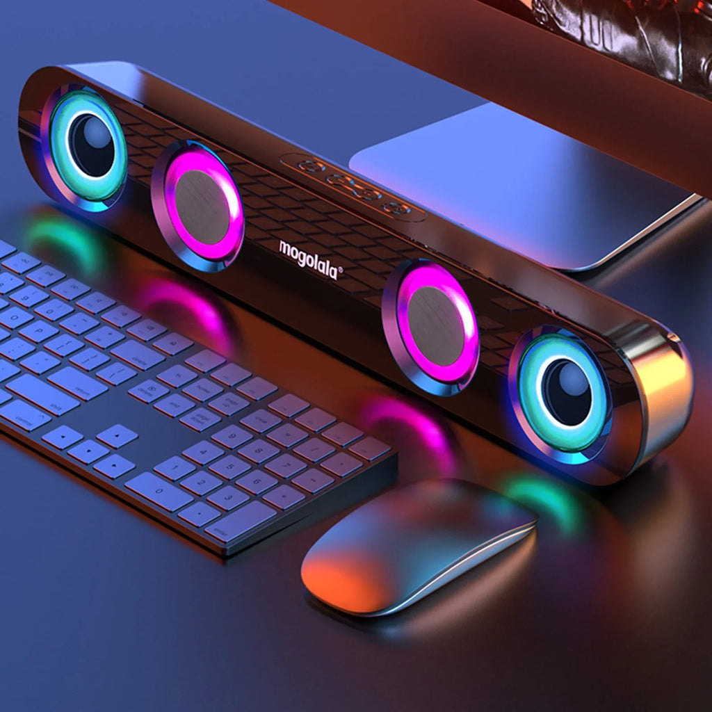 Dual Home Karaoke Desktop Sound Colorful Strip in Bar Speaker Long Tv Sound Wireless Adapter Subwoofer Clearance Sound High Ersazi Power Video Black Speaker Bluetooth