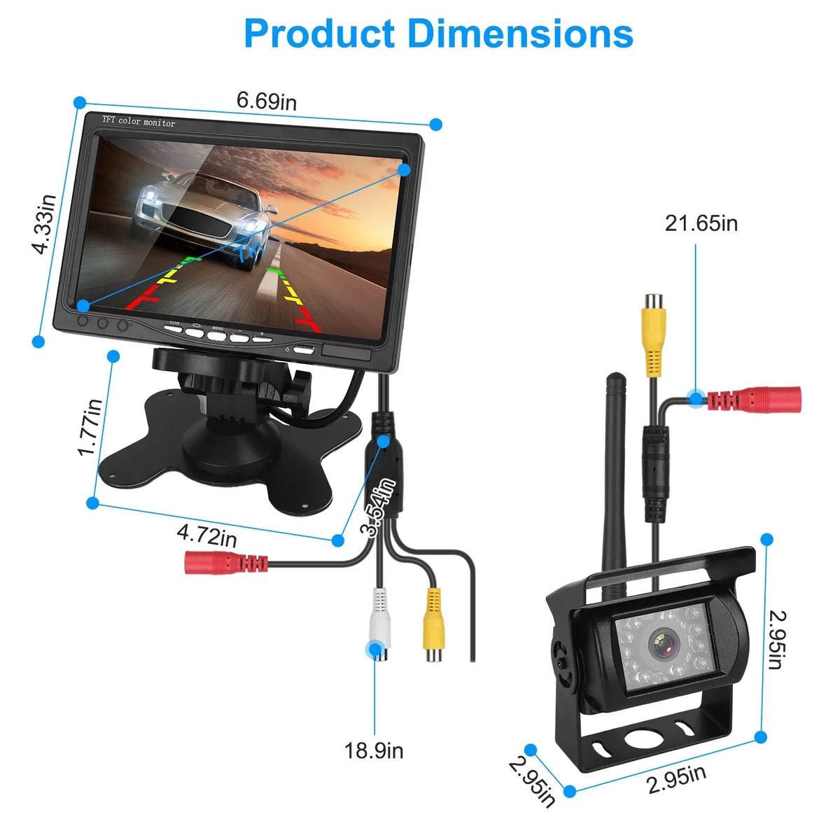 Camera, Van 7In Wireless Reverse Screen Parking Vision Car Signal Trunk iMountek Night 2.4G SUV Car Backup Car with for Stable System