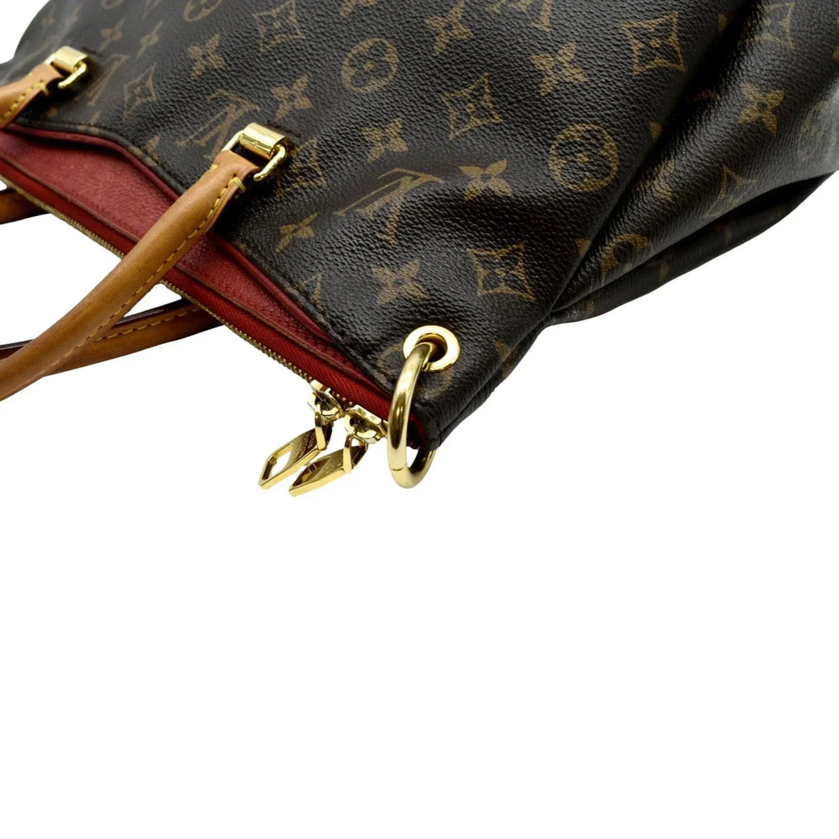 MM Shoulder Canvas Bag LOUIS Monogram Brown Pre-owned VUITTON Pallas