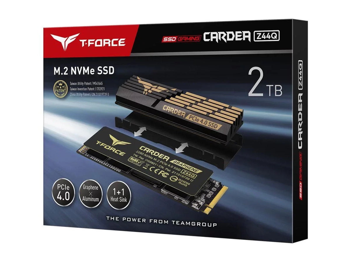 Gen4.0 x4, TM8FPQ002T0C327 Drive T-FORCE Group CARDEA M.2 1.4 2280 Solid State (SSD) 2TB PCIe NVMe Internal Team Z44Q