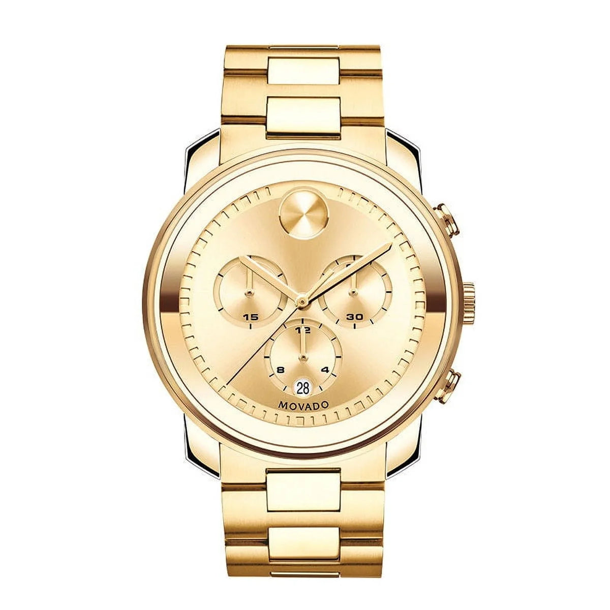 Gold-Tone Bold® Watch Chronograph (Model: Movado 3600278) IP Men's