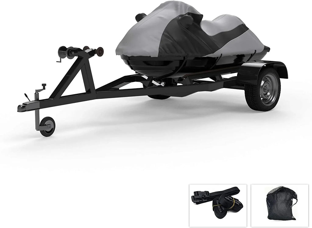 '- Covers Bag Weather & Waverunner Ski Gray/Black Custom & Straps - Rain Cruiser/HO/SHO/FX All Trailer Sun Free Fit - Jet for Full Weatherproof 2007-2008 - Yamaha FX HO - Trailerable