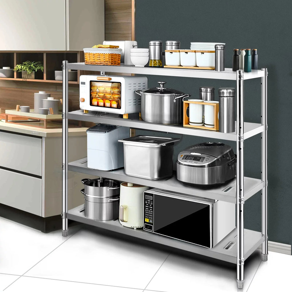 Duty Shelving 59.1x17.7x61in BENTISM Steel Heavy Shelf Stainless 4-Tier Garage