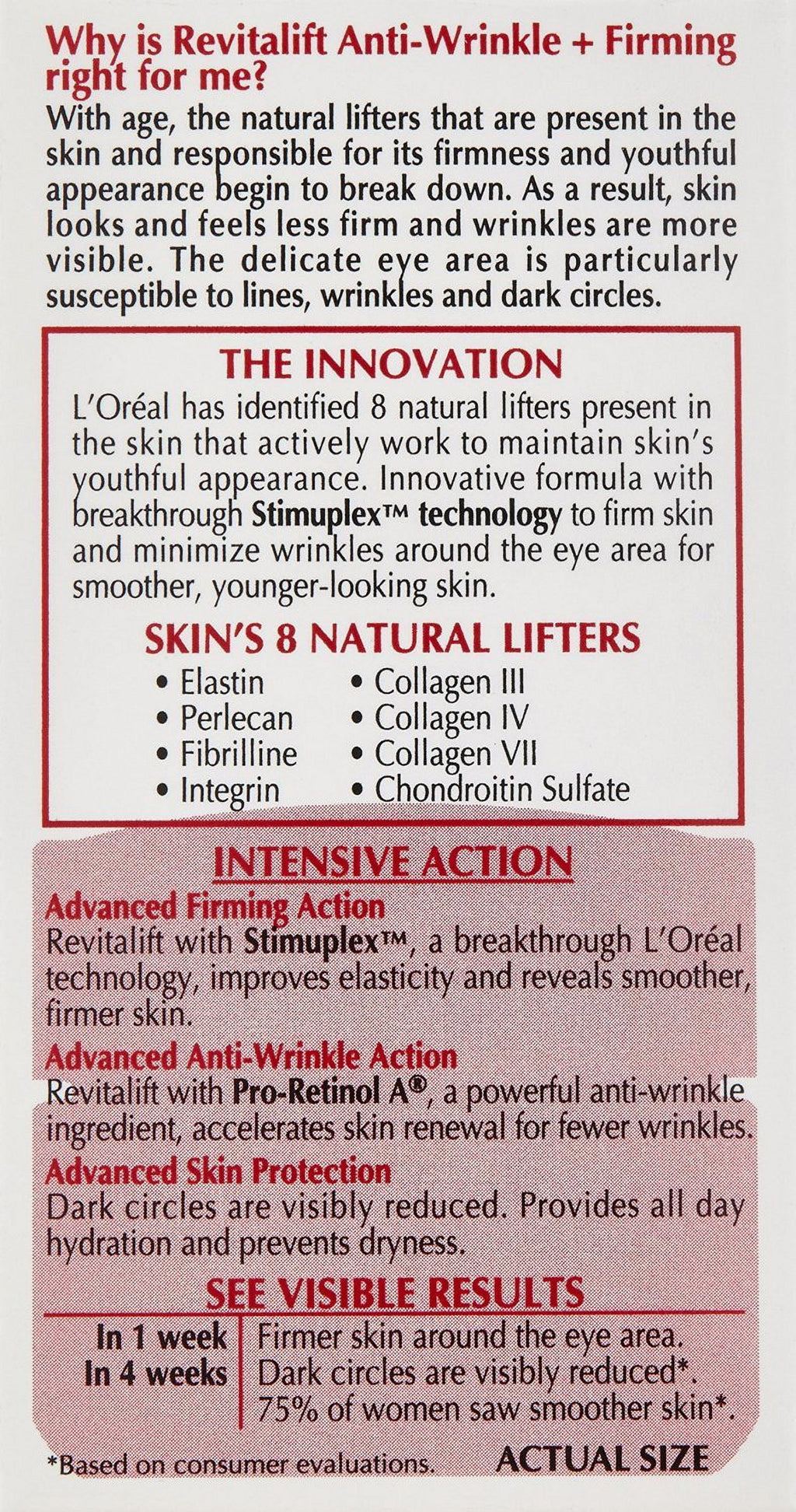 Anti + Cream, (Pack Paris Revitalift Firming Wrinkle L,Oreal 0.5 Of Eye Ounce 2)