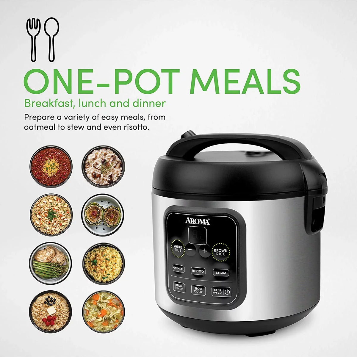 Steel Risotto, 2O2O model ARC-994SB 8-cup Grain Aroma Stainless Rice Oatmeal, Steam, Slow Cook, & Cooker Housewares cooked/4-cup uncooked/2Qt,