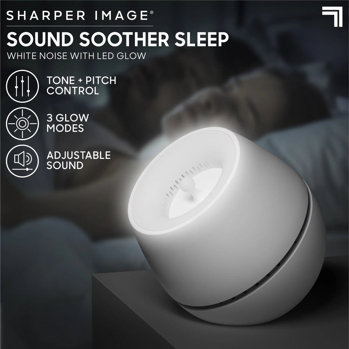 LED With Sharper Glow Image® White Noise Soother Wind, Machine Sound