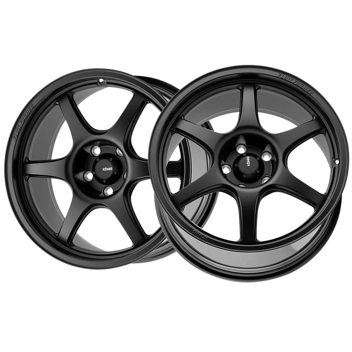 Matte Hexaform 5x114.3 Konig 17x8 (38mm) 106B Black Wheel