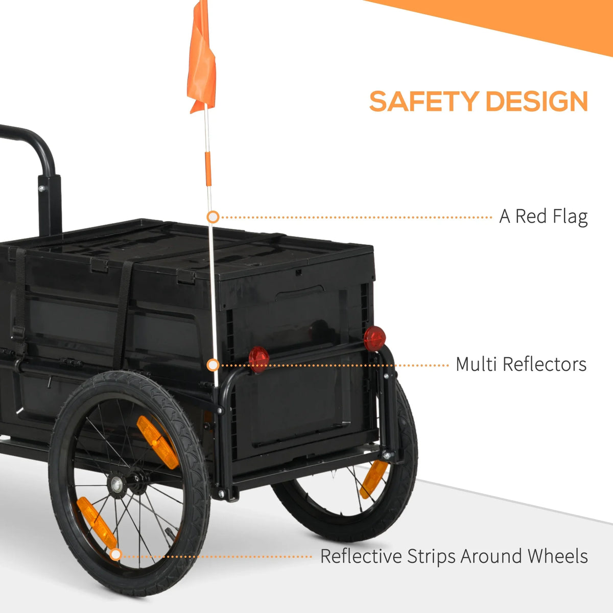 with Aosom Bottom Bike Trailer Storage Removable Wagon Box, No