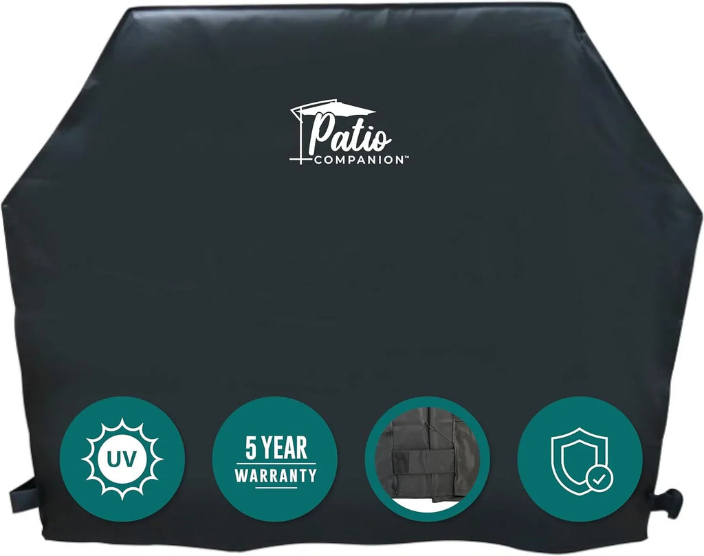 BBQ Broil, Companion 5 King, Resistant, Cover Gas Professional, Char Waterproof Heavy-Grade Weber, Blocking 65 Year Grill for Warranty, and Patio Cover, Broil Weather Black Material, Inch Grill UV