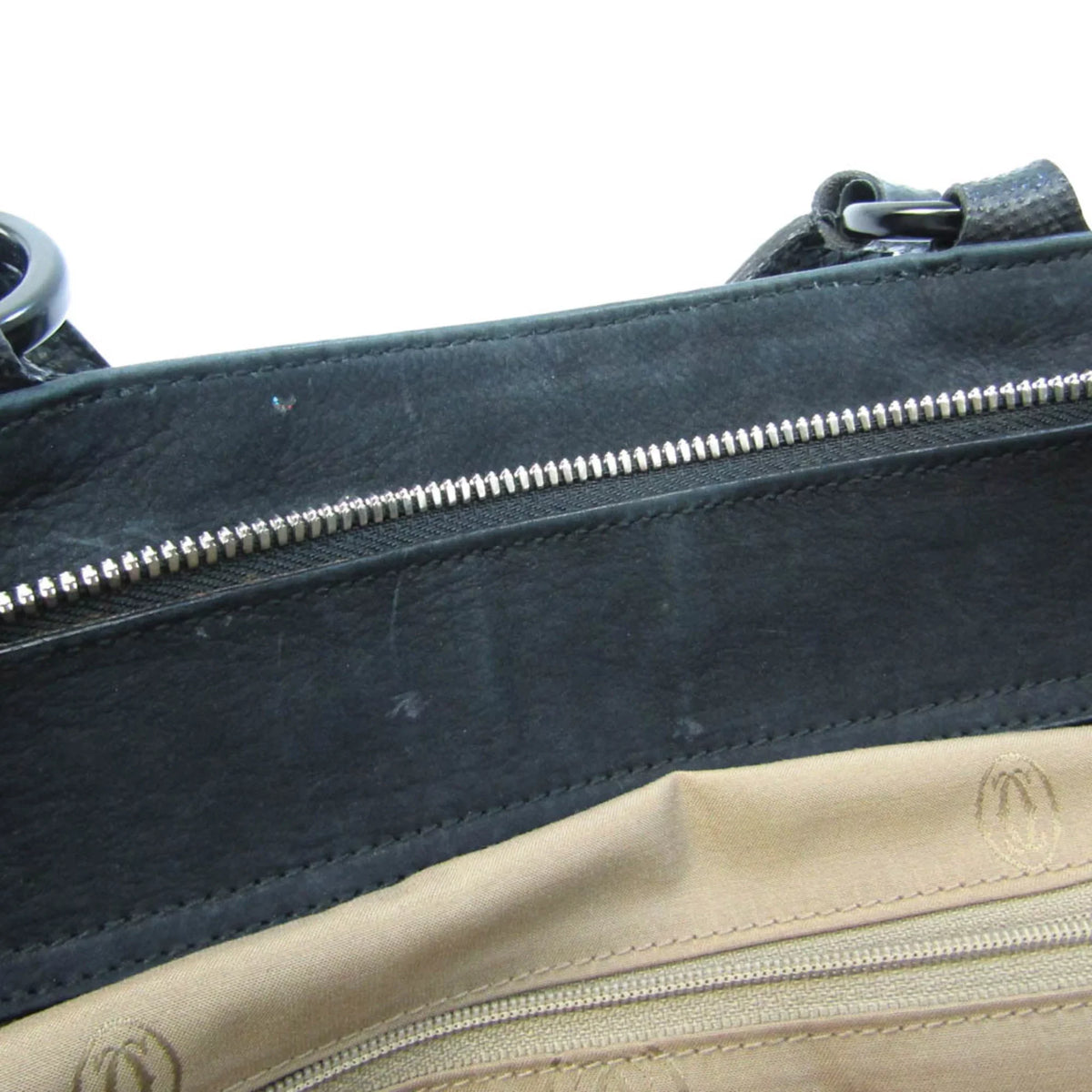 L1000928 Suede,Leather Snake (Good) Cartier Pre-Owned Handbag,Shoulder Marcello Bag Water Black Women's