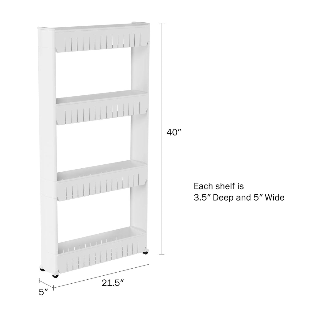 Mobile Baskets, Unit Storage 4 Everyday Slim Slide Pantry Out Home Organizer, Plastic Shelving