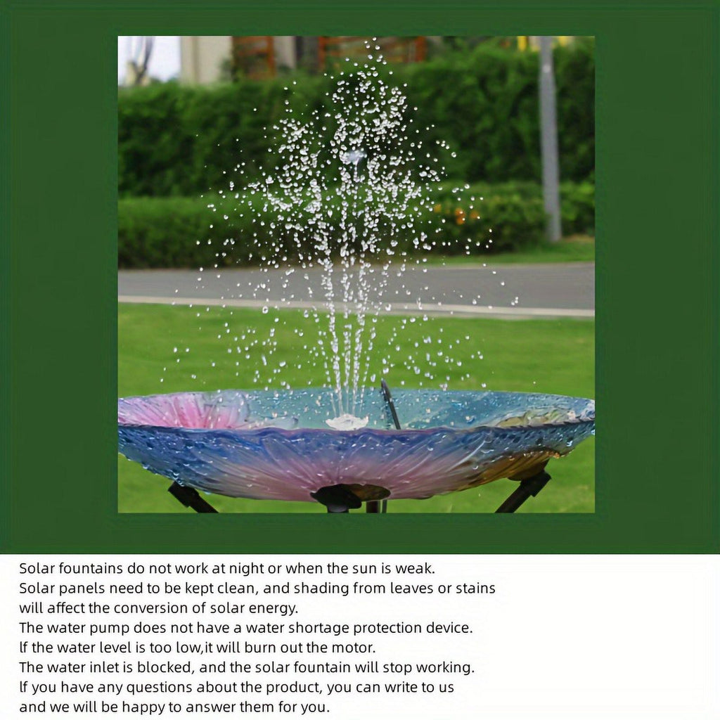 Garden, Fountain Patio, Nozzles, DIY Water For Plastic Kit Solar Corded Feature Multiple Solar With 3.5W Bird Pond, Pump, Electric Powered Wires, Operation Upgraded Inch 1pc Bath Outdoor 9.8-Foot 7.08