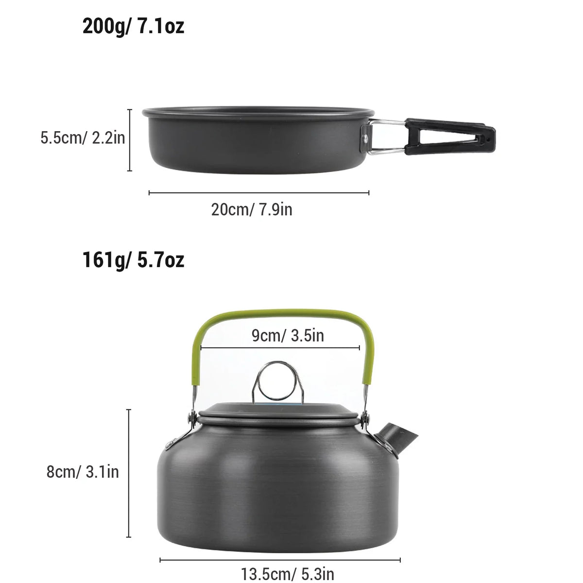and Mess for Kit, Pot Cookware Aibecy with Set Pan Backpacking Camping and Cooking Non-Stick Kettle
