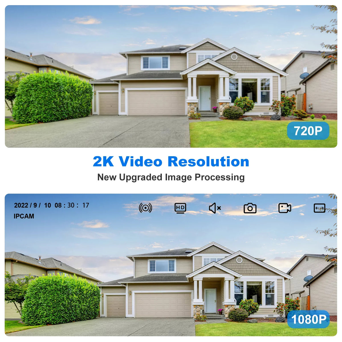 Color Digital Wireless 4X Security Outdoor Talk Motion Solar PTZ, 2K Spotlight, Night Two-Way WiFi, Camera Vision, TOPVISION PIR Zoom, Spotlight, Full View Detection, with 360°