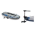 Oars w/2 5 Person Speed Boat & Motor Fishing Intex Eight Trolling Set