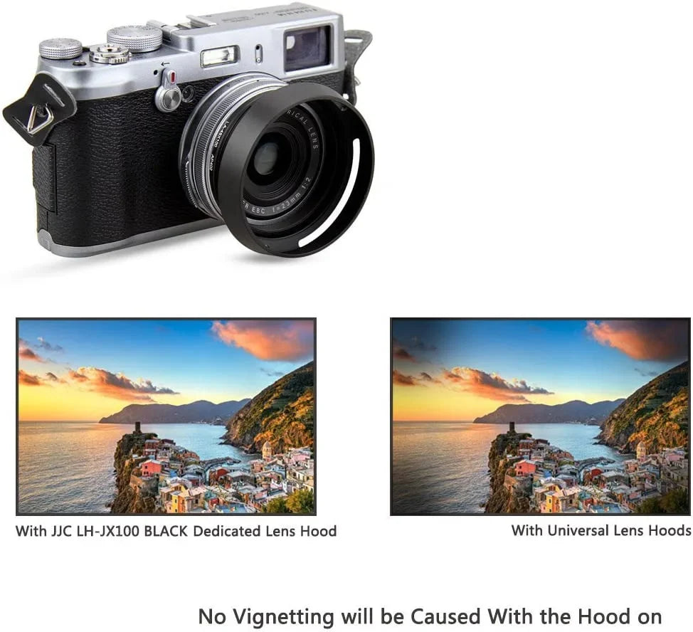 Lens X100 Alloy Fujifilm Lens Fuji Fuji Lens Aluminum & X100F X100T Adapter X100S Shade for Ring Hood -Black Hood X70 JJC Replace X100V Set LH-X100