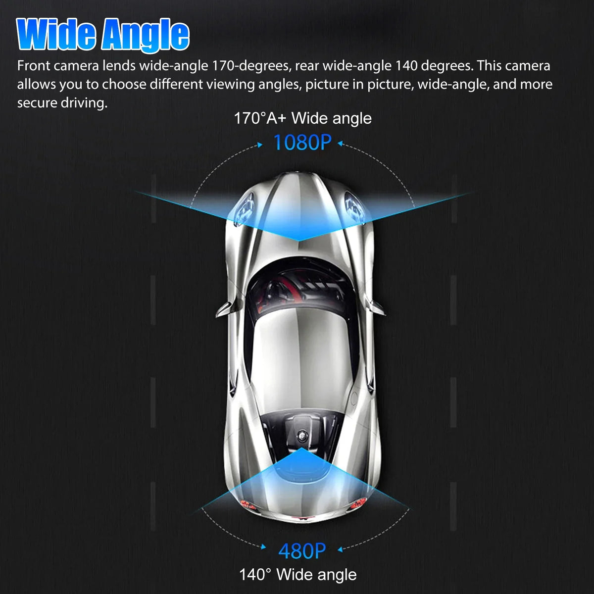 Camera Vision, Motion with and IPS with Driving Wide Dash Front Cam, Dual DVR EEEkit Dashboard 1080P Recorder Car Display, Angle, Dual 4inch Rear Lens 480P G-Sensor/ Detection Dash 170° Night Car