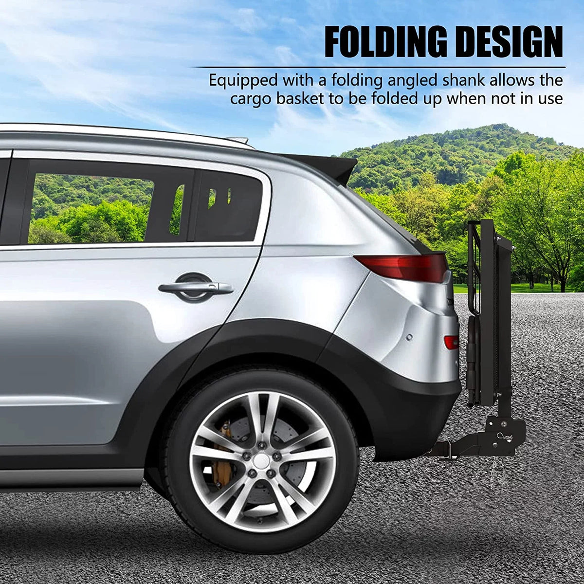 24" 2" Duty Carrier Hitch Camping Receiver WAGEE 500 14.4" Cargo 60" Luggage Basket for x Mount Folding SUV Cargo Lbs Car Rack Fits Traveling Heavy Rear x
