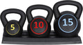 Workouts, lbs Base Home 10 Kettlebell for Strength Gym, lbs, Set, 3- Weight Home lbs, 15 Training, Include Exercise Fitness Rack Set with 5