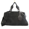 L1000928 Suede,Leather Snake (Good) Cartier Pre-Owned Handbag,Shoulder Marcello Bag Water Black Women's
