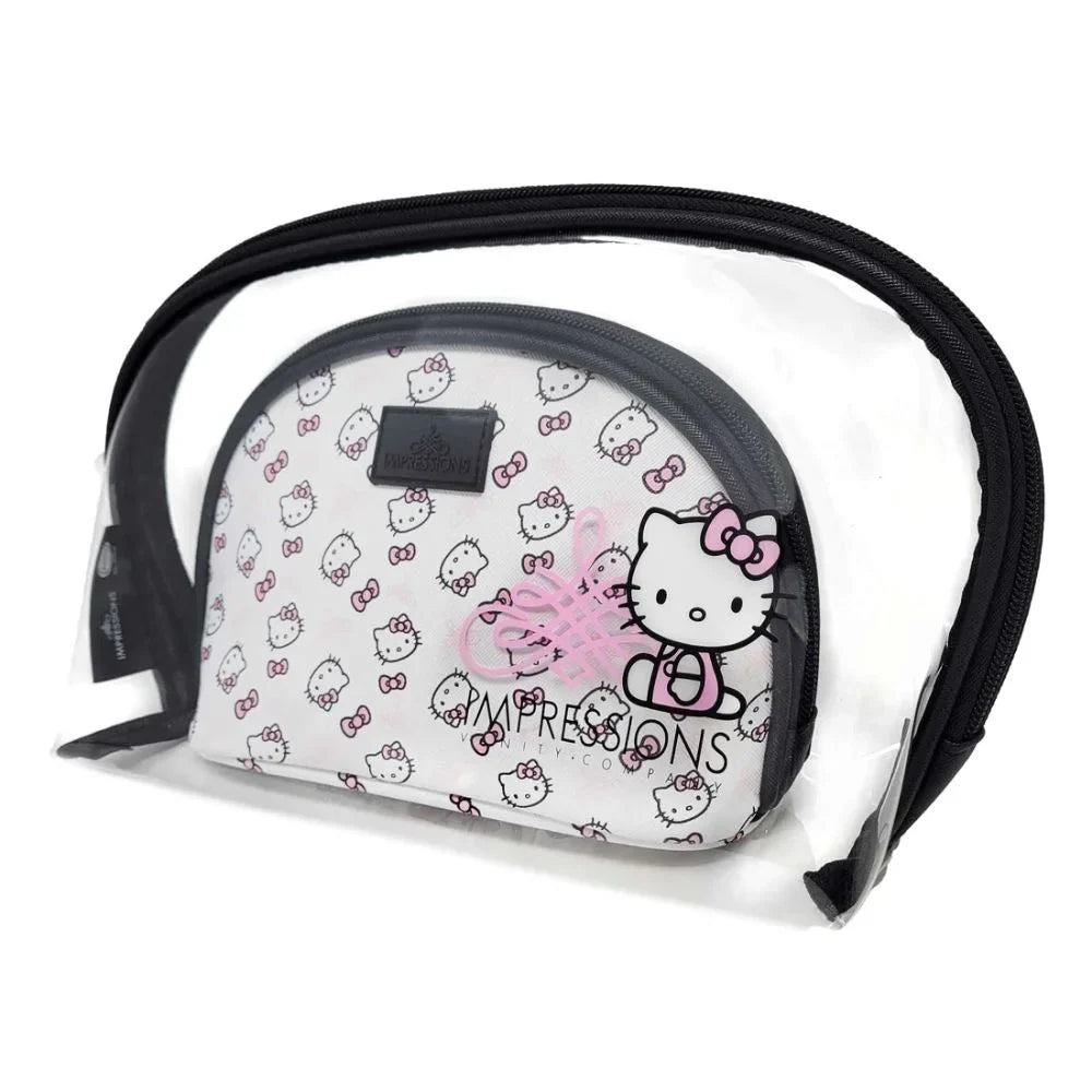 Pcs Bag (White) Waterproof Impressions Makeup Vanity Hello Clutch Kitty 2 Travel Nested Purses, Clutch