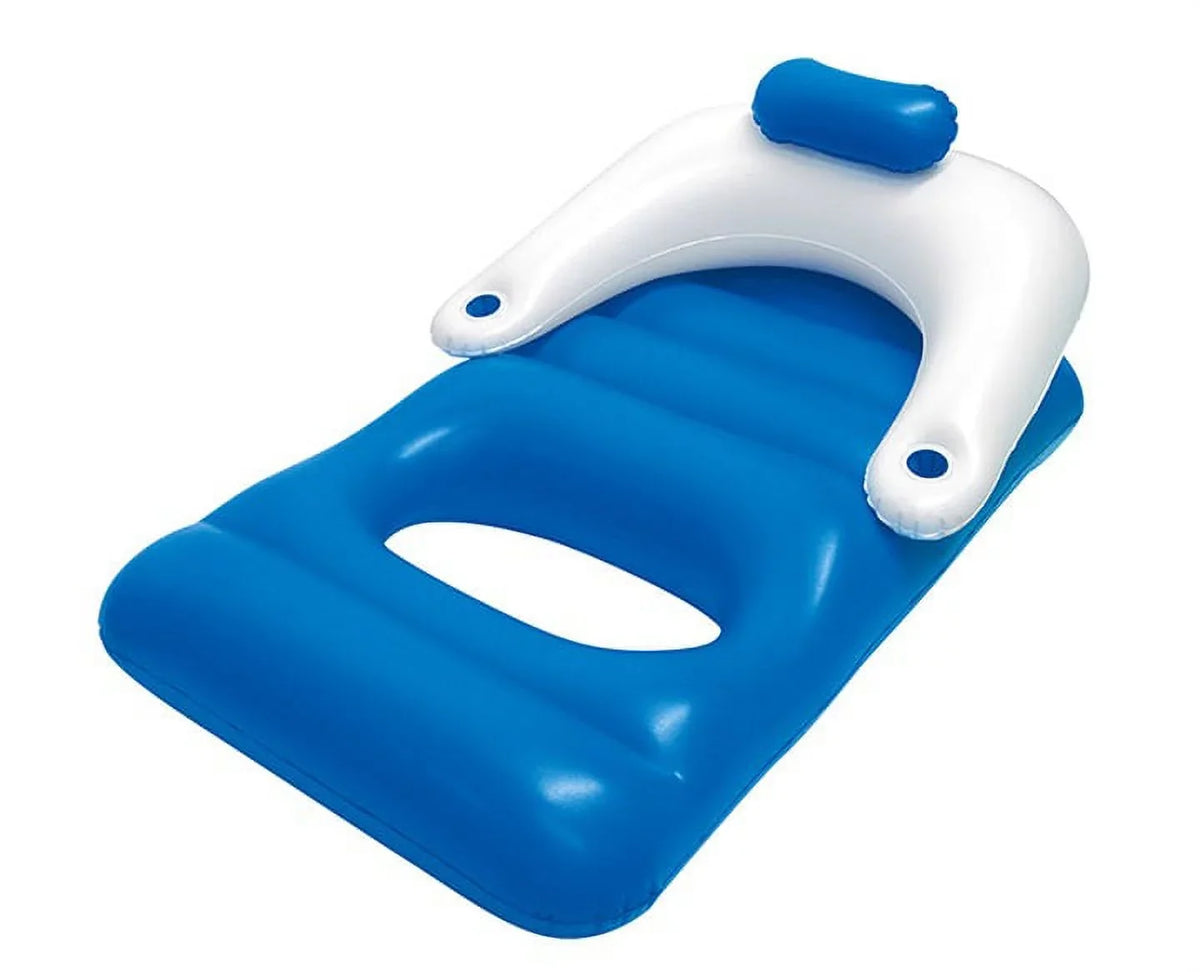 Classic Central White Holders With Pool Swim Inflatable Lounger Swimming and 62" Blue
