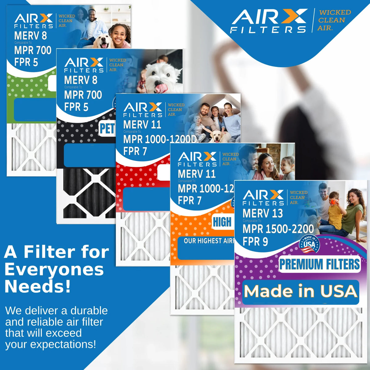 Pack & WICKED 6 by Air FPR 12x12x1 to FILTERS Filter 5 Carbon Filter 12x12x1 8 AC Furnace AIR. Premium MPR Comparable Odor AIRX Eliminator HVAC 700 Filters MERV Made CLEAN USA