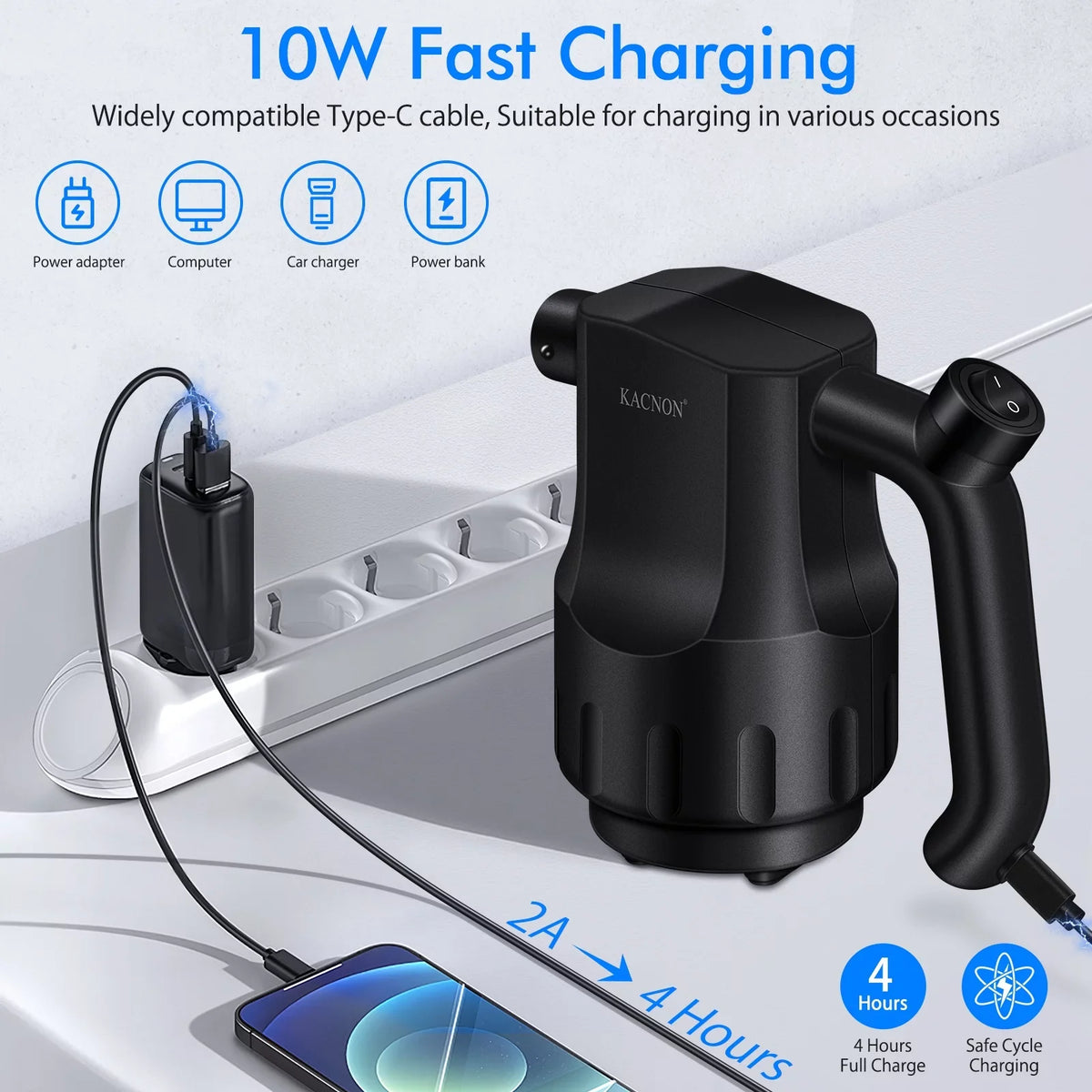 Cordless Dusters for Duster, Compressed PC Destroyer Reesibi Air Rechargeable Reusable 8000mAh Charging, Air Reusable Duster Keyboard Cleaning, Computer Fast 10W Electric Duster Air Dust