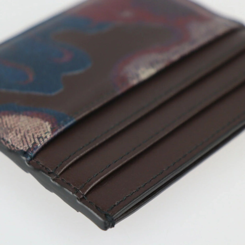 Marron Case Camouflage Calf New) Brown 2ESCH135UCN Leather Card Pre-Owned Christian Dior Multicolor Business Holder Dior Series Pattern (Like
