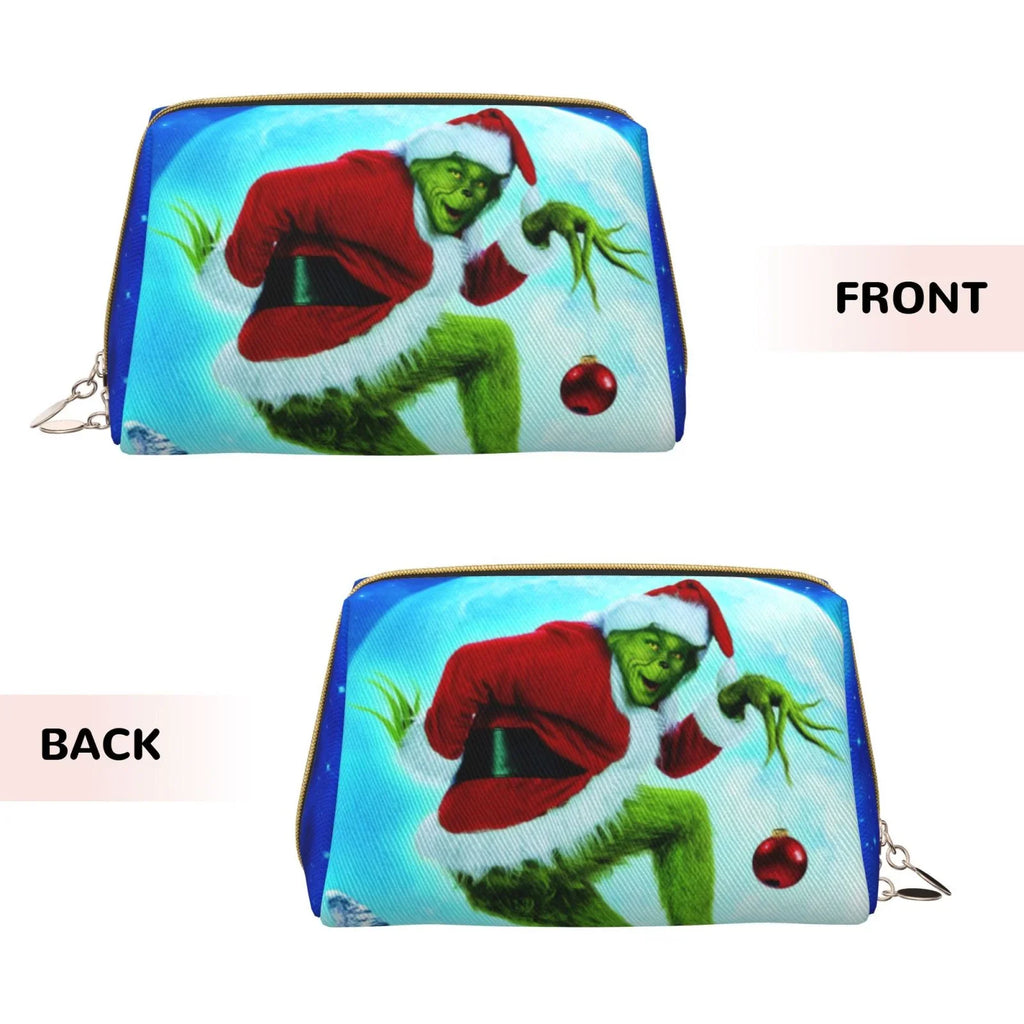 Makeup Storage Travel The Toiletry Portable Bag Gift Christmas Purse Cosmetic Stole Organizer Grinch Leather Bag Pouch How