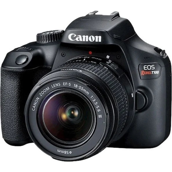EOS Lens, Rebel with 18 Camera 0.71", 2.17", T100 Digital Black Canon SLR Megapixel