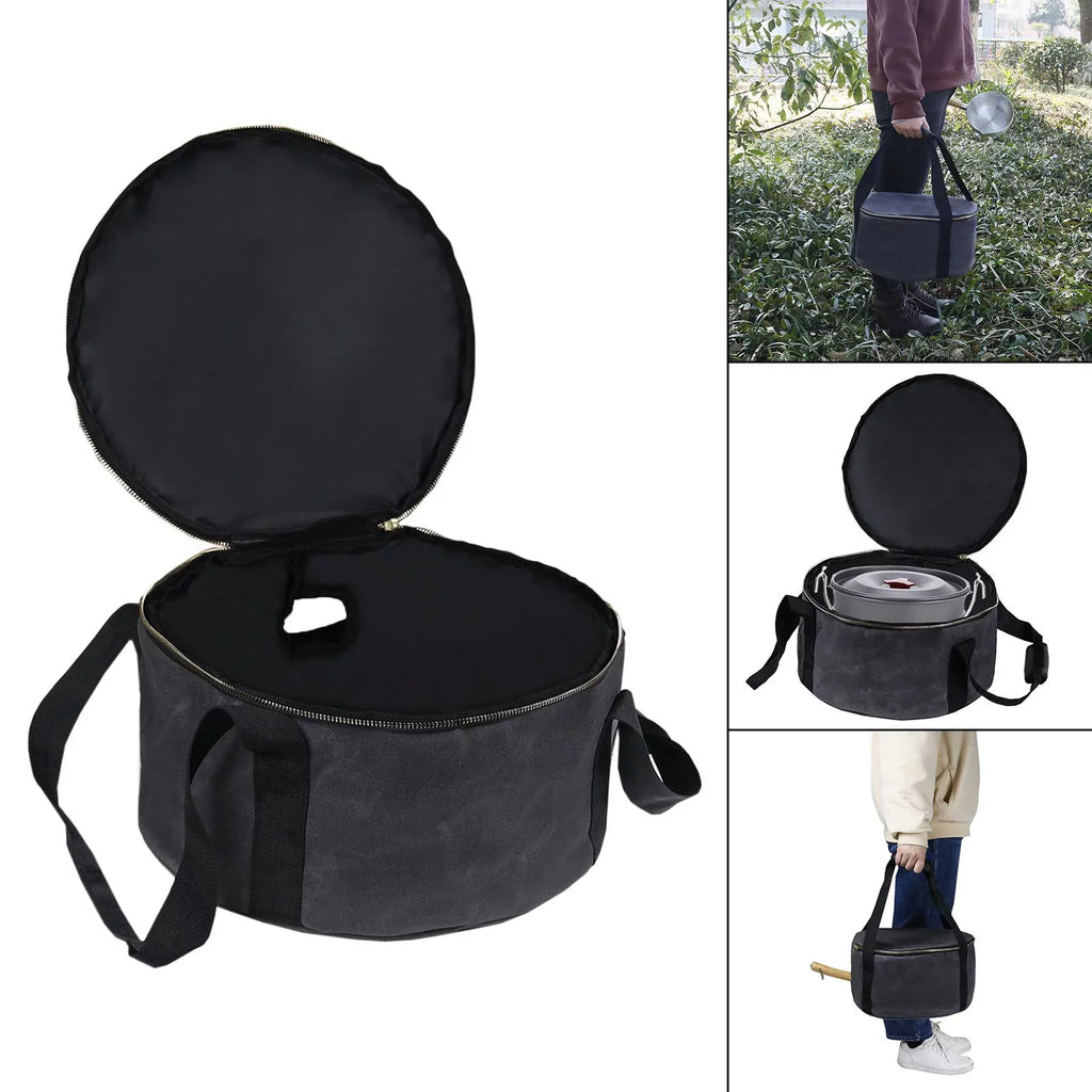 Durable Container ,Outdoor Storage Dutch 12" - Handbag Bag Multipurpose Activities BBQ Gray Carry Camping Accessories Oven Bag for Cookware ,Fishing