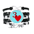 Leather Love Jupiter Twisted Accessory Love Knitting Poker Bracelet Heart Rope Wristband 3