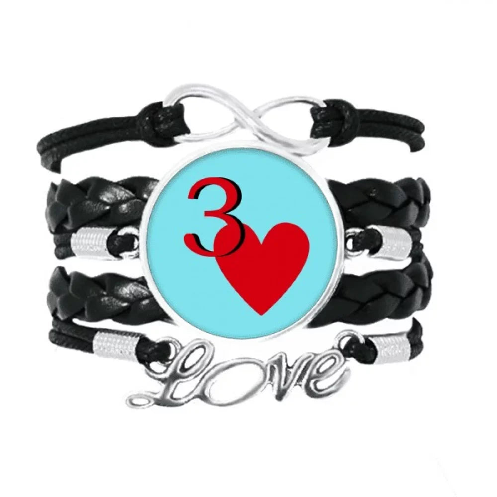Leather Love Jupiter Twisted Accessory Love Knitting Poker Bracelet Heart Rope Wristband 3