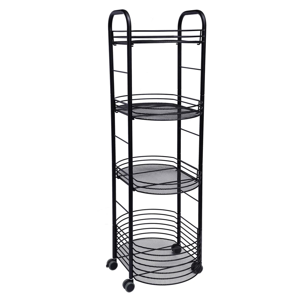Metal with Storage Utility Trolley Black Carts Cart, Basket Rolling Storage Cart, Tier Kitchen 4 Art Organizer Wheels,