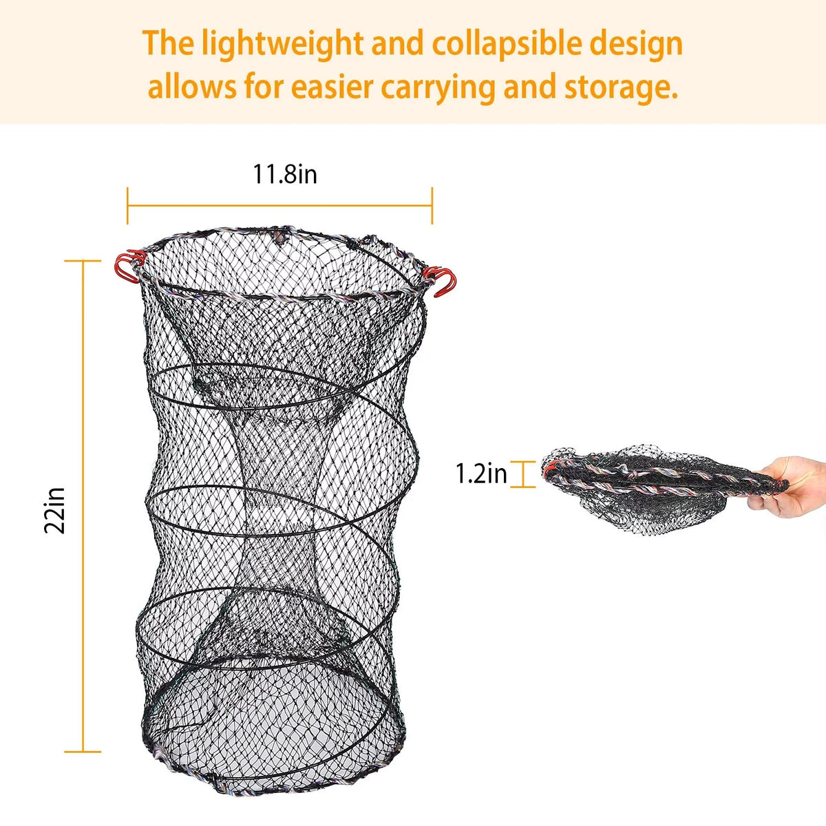 Packs, Trap Prawn Fishing 2 Net iMounTEK Crayfish Pot Crab Lobster, 22x11.8x11.8in Cage Shrimp for Bait