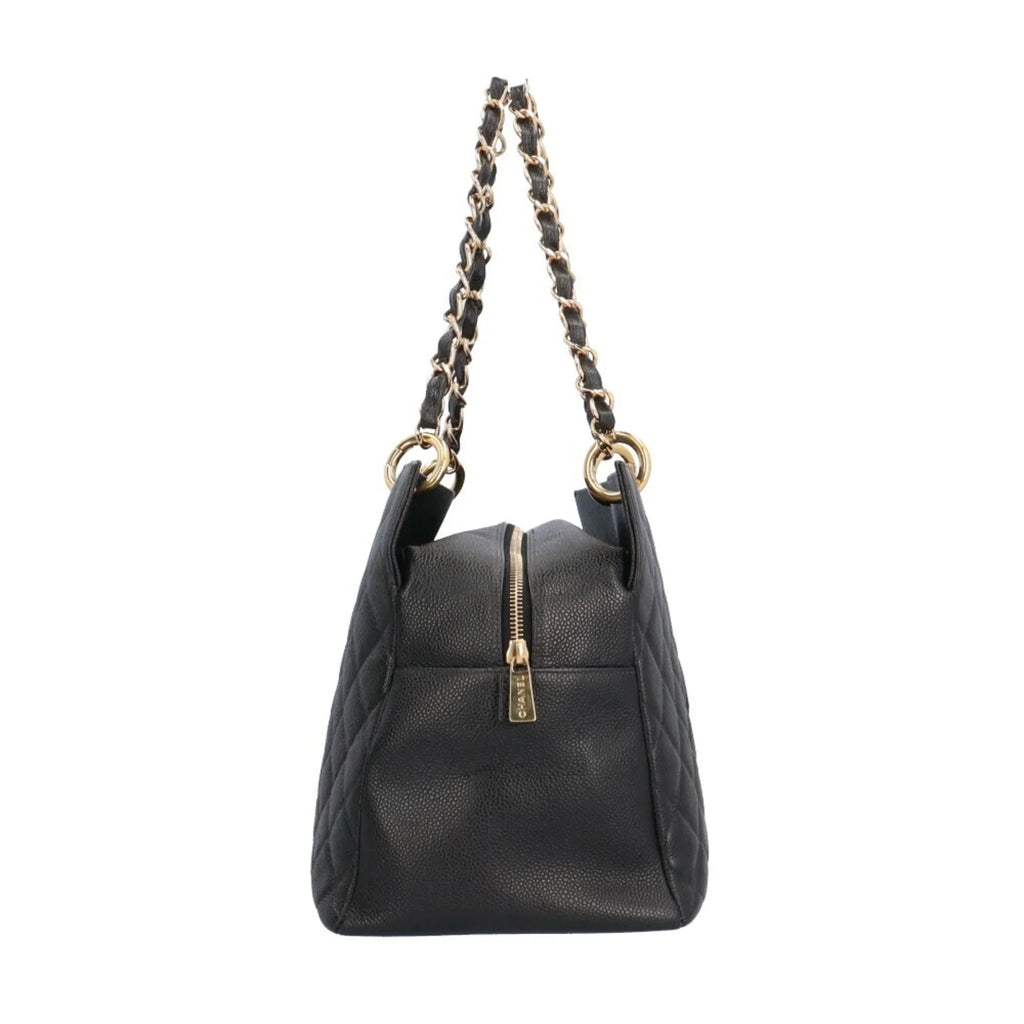 Women's Pre-Owned Caviar Bag (Good) Chain CHANEL Shoulder Black Tote Skin