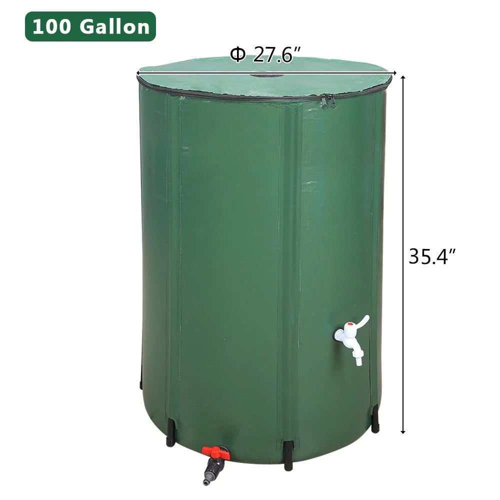 Gallon Downspout Rainwater Barrel, Storage 100 Tank, UBesGoo Rain System Water Collection Portable Collapsible