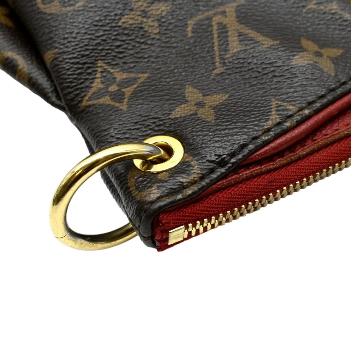 MM Shoulder Canvas Bag LOUIS Monogram Brown Pre-owned VUITTON Pallas