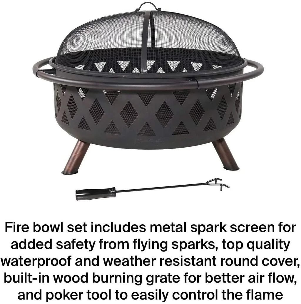 Outdoor Clover Fire Portable Burning Grill & Pit Campfire Wood Pit
