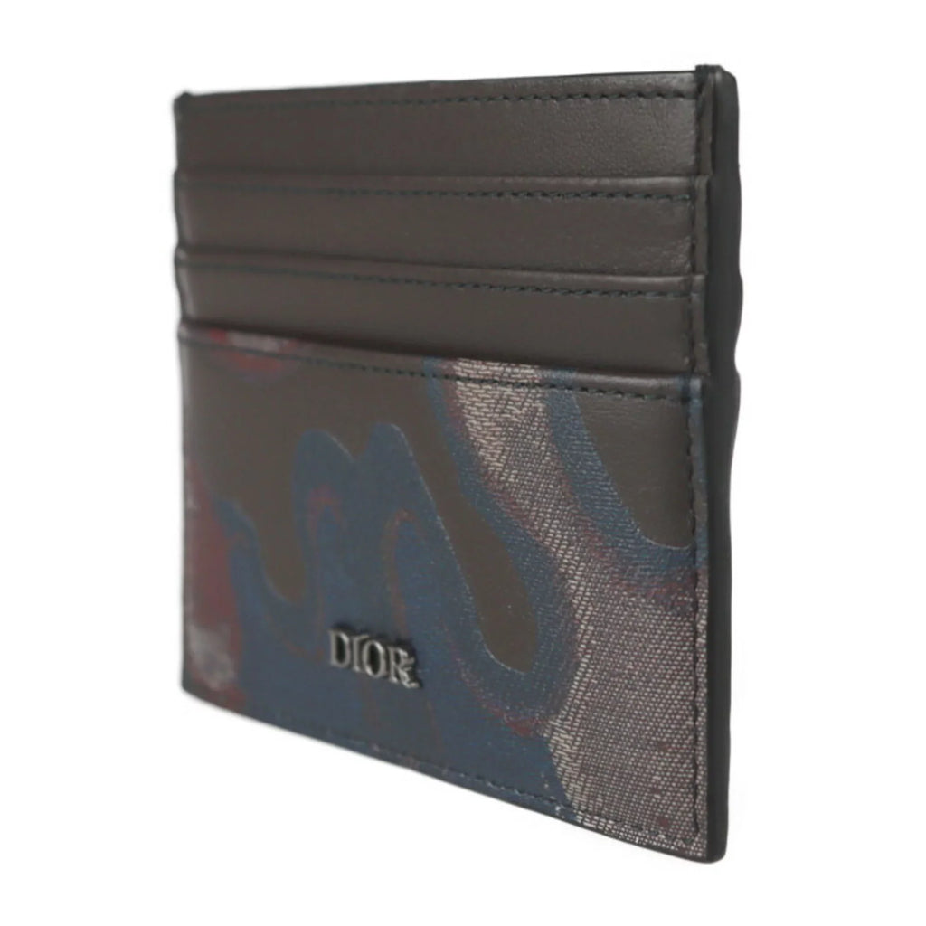 Marron Case Camouflage Calf New) Brown 2ESCH135UCN Leather Card Pre-Owned Christian Dior Multicolor Business Holder Dior Series Pattern (Like