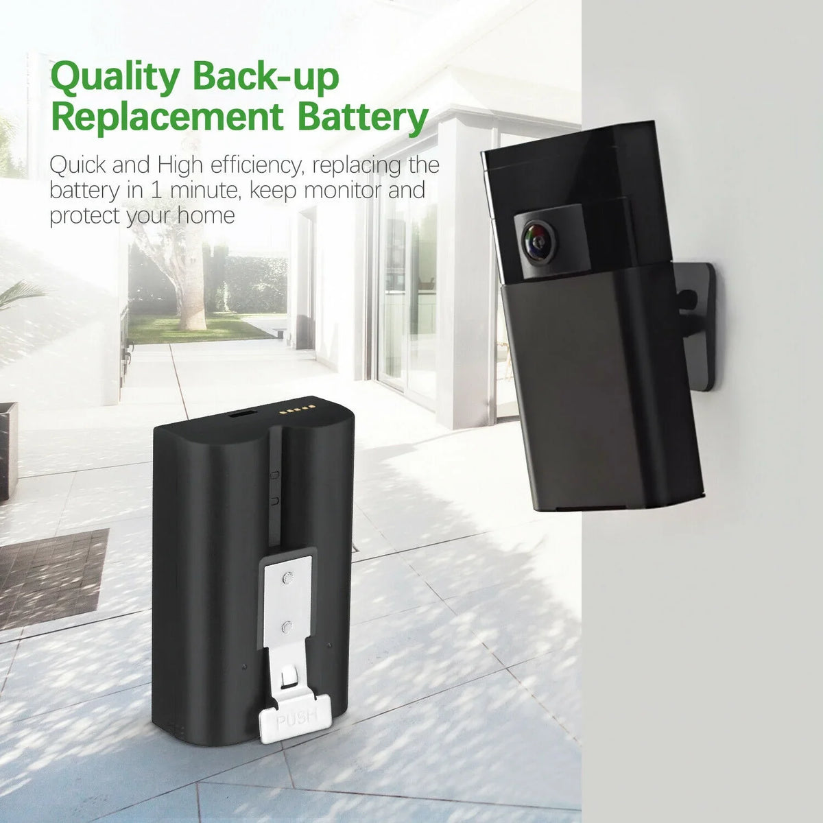 6040mAh Replacement Spotlight Stick Doorbell Battery Rechargeable with Camera, 5-Pack Doorbell 2/3/3 Backup Compatible Cam, for Ring 3.65V Batteries Plus/4, Doorbell Video Up Ring EBL Cam,