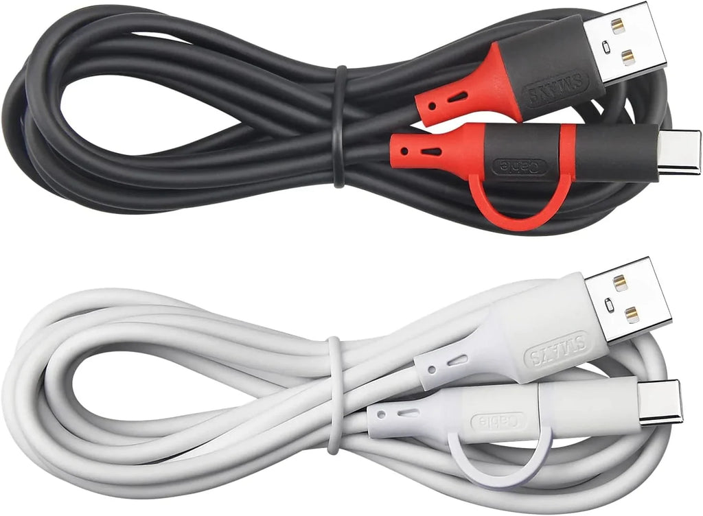 Smays Power for USB and Transfer - Cable (2-Pack) Support Data Alexa Micro Cord Charger 6ft Replacement