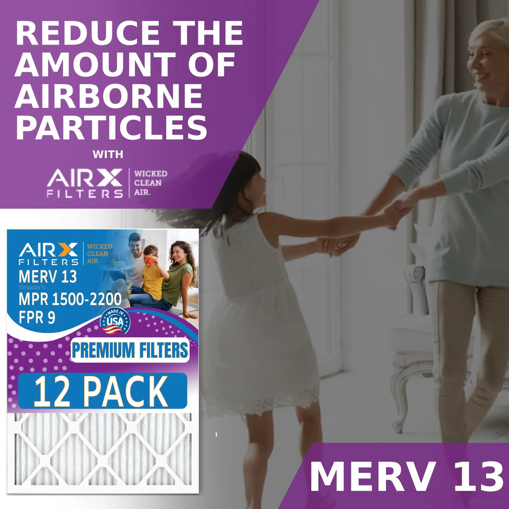 of AIR. by Pack 9 Made CLEAN 13 FILTERS 14x30x1 - FPR Filters Air 12 & Filter Comparable MPR - WICKED 1500 USA AIRX Rating, MERV in 2200 Furnace to