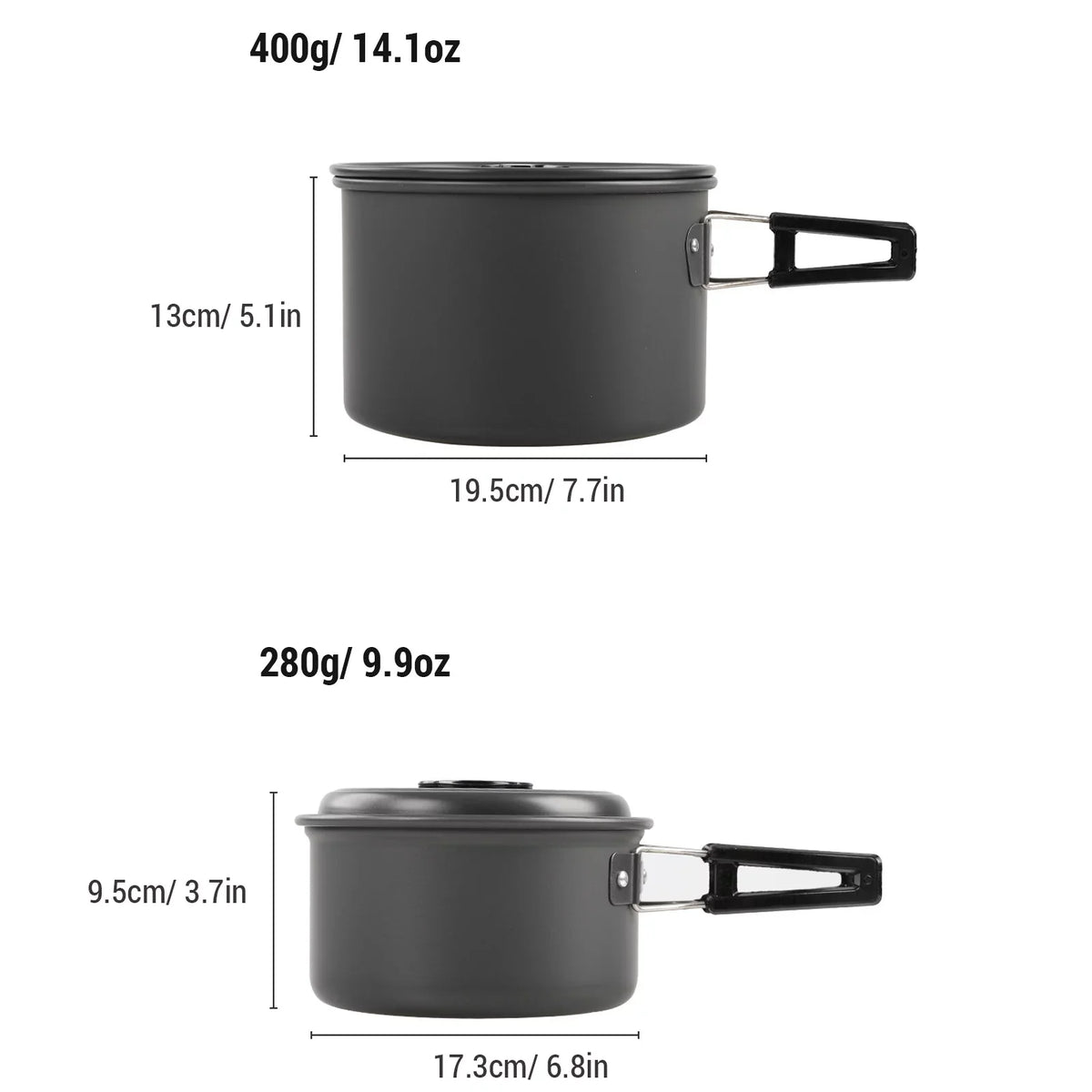 Kettle Kit Mess Pan Backpacking with Camping Hiking Non-Stick Set Pot Cookware Lixada
