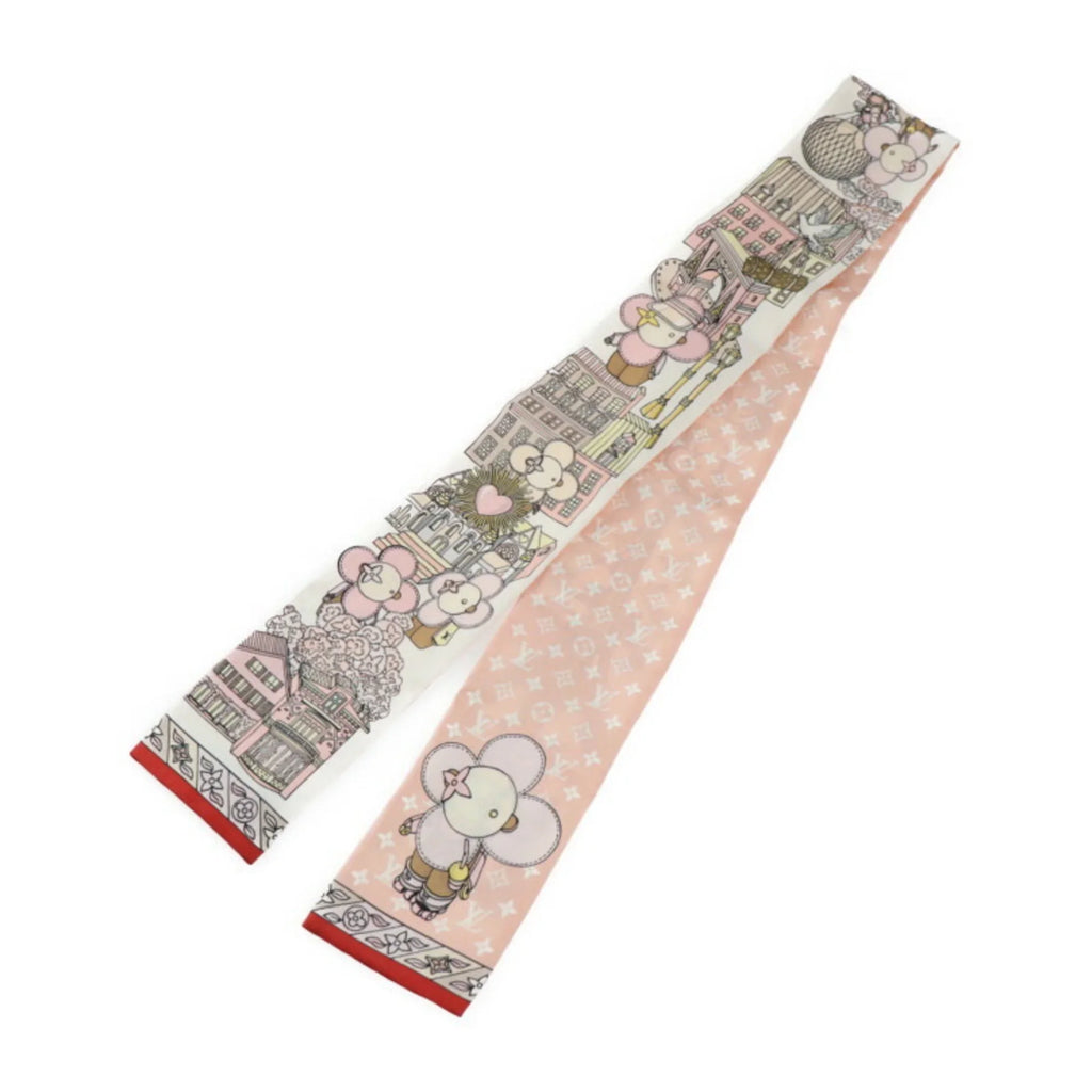 Vuitton LOUIS Monogram Ribbon (Like Rose Hide Multicolor Vivienne Scarf M77780 New) VUITTON Seek Bandeau and Silk Pre-Owned