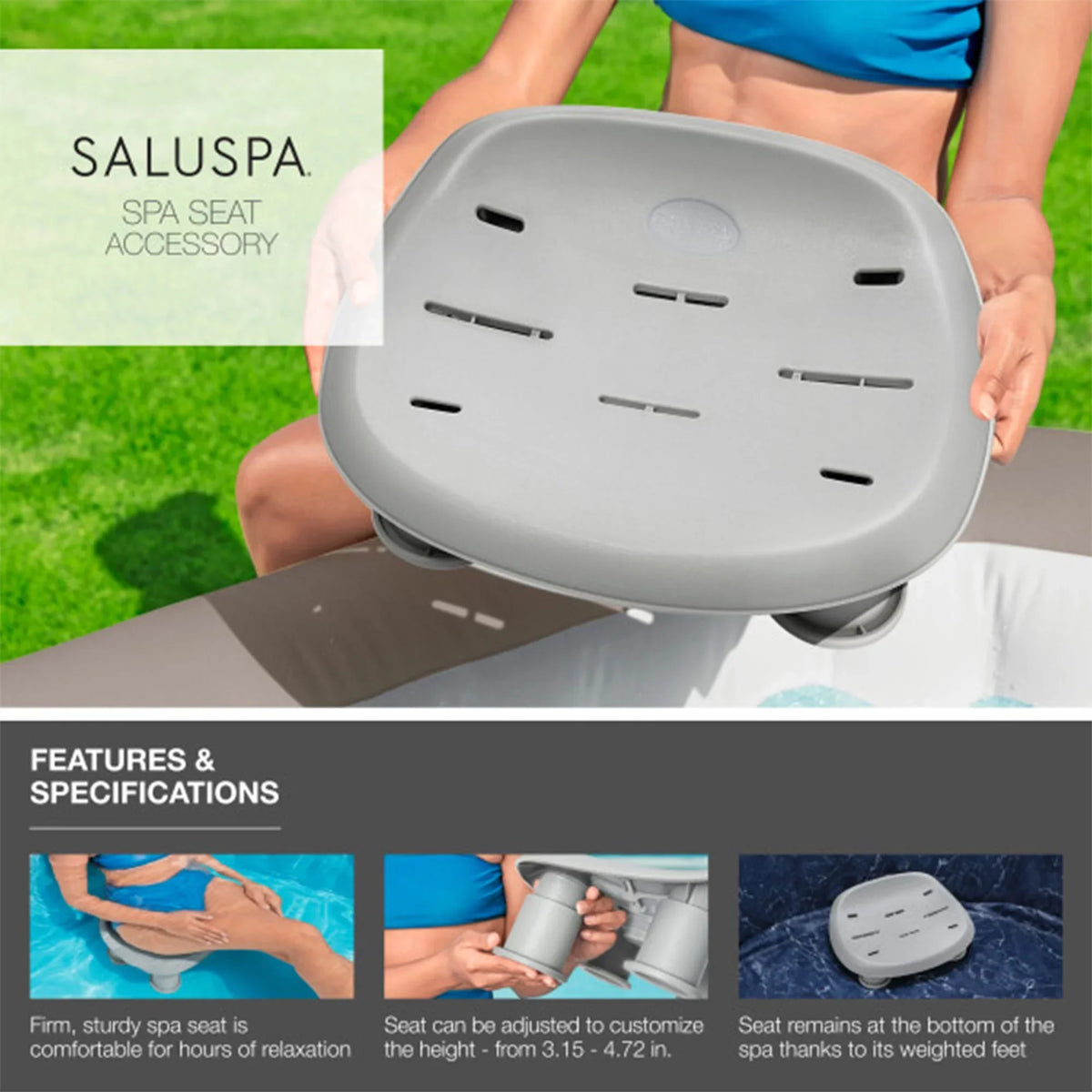 SaluSpa Spa AirJet Hot Honolulu Coleman 6-Pack Bestway with Tub Seat