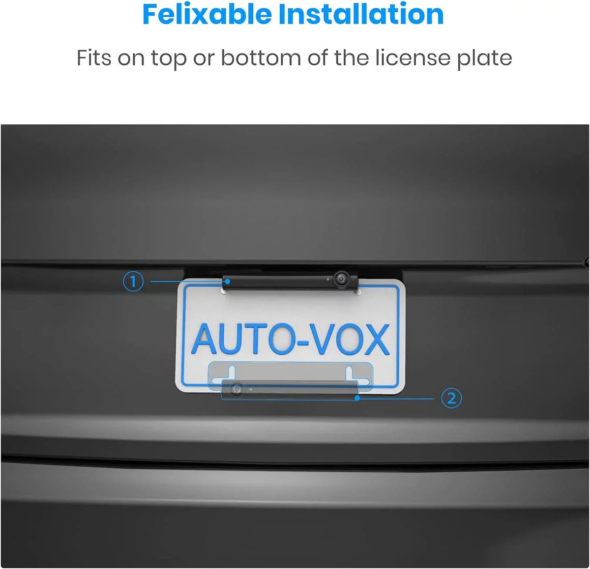 (TW1) Camera No Installation Auto-Vox Channel Reverse Camera Wireless Camera, Backup Wiring Backup Car 2 Camera, Dual Support