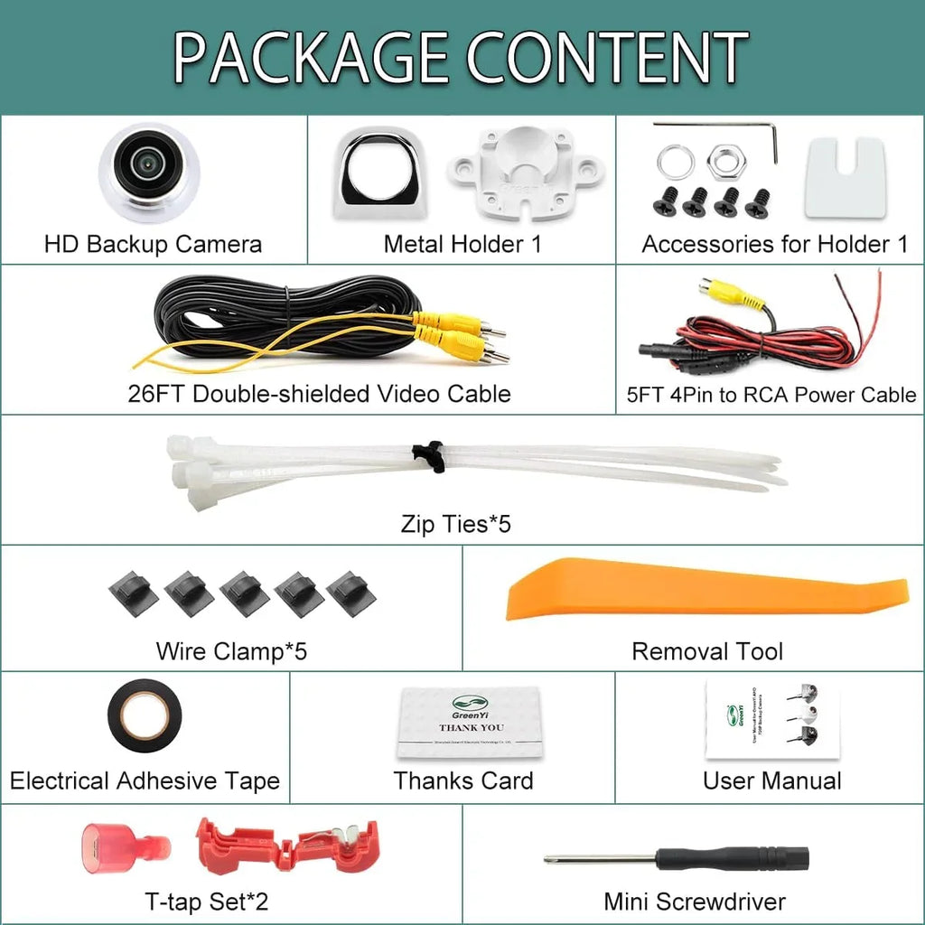 Camper, Camera, 720P Car, AHD RV, HD SUV, Cam for Reverse Van, Backup/Front/Side Pickup, Trailer, Rear View
